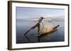 Intha Leg-Rower Fisherman, Inle Lake, Shan State, Myanmar (Burma), Asia-Stuart Black-Framed Photographic Print