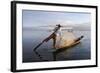 Intha Leg-Rower Fisherman, Inle Lake, Shan State, Myanmar (Burma), Asia-Stuart Black-Framed Photographic Print