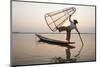 Intha Leg Rowing Fisherman at Dawn Sunrise, Inle Lake, Nyaungshwe-Stephen Studd-Mounted Photographic Print