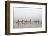 Intha Leg Rowing Fishermen at Dusk, Inle Lake, Nyaungshwe, Shan State, Myanmar (Burma), Asia-Stephen Studd-Framed Photographic Print