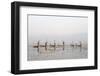 Intha Leg Rowing Fishermen at Dusk, Inle Lake, Nyaungshwe, Shan State, Myanmar (Burma), Asia-Stephen Studd-Framed Photographic Print