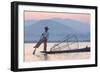 Intha 'Leg Rowing' Fishermen at Sunset on Inle Lake-Lee Frost-Framed Photographic Print