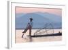 Intha 'Leg Rowing' Fishermen at Sunset on Inle Lake-Lee Frost-Framed Photographic Print