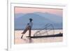 Intha 'Leg Rowing' Fishermen at Sunset on Inle Lake-Lee Frost-Framed Photographic Print