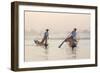 Intha 'Leg Rowing' Fishermen at Sunset on Inle Lake-Lee Frost-Framed Photographic Print