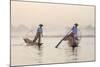 Intha 'Leg Rowing' Fishermen at Sunset on Inle Lake-Lee Frost-Mounted Photographic Print