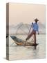 Intha 'Leg Rowing' Fishermen at Sunset on Inle Lake-Lee Frost-Stretched Canvas