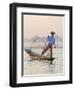 Intha 'Leg Rowing' Fishermen at Sunset on Inle Lake-Lee Frost-Framed Photographic Print