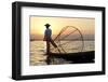 Intha 'Leg Rowing' Fishermen at Sunset on Inle Lake-Lee Frost-Framed Photographic Print