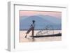 Intha 'Leg Rowing' Fishermen at Sunset on Inle Lake-Lee Frost-Framed Photographic Print