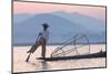 Intha 'Leg Rowing' Fishermen at Sunset on Inle Lake-Lee Frost-Mounted Photographic Print