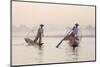 Intha 'Leg Rowing' Fishermen at Sunset on Inle Lake-Lee Frost-Mounted Photographic Print