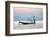 Intha 'Leg Rowing' Fishermen at Sunset on Inle Lake-Lee Frost-Framed Photographic Print