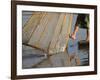 Intha Man Fishing with Cone Shaped Net, Inle Lake, Shan State, Myanmar-Jane Sweeney-Framed Photographic Print