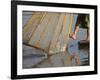 Intha Man Fishing with Cone Shaped Net, Inle Lake, Shan State, Myanmar-Jane Sweeney-Framed Photographic Print