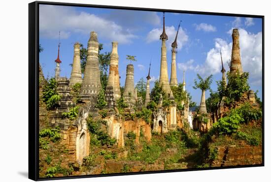 Inthein (Indein), Paya Shwe Inn Thein, Group of Stupas Dated 17th to 18th Century-Nathalie Cuvelier-Framed Stretched Canvas
