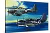 Into the Blue: American War-Planes-Wilf Hardy-Stretched Canvas