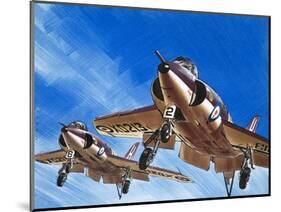 Into the Blue: Birdstrike! Two Schimitar Interceptors Taking Off-Wilf Hardy-Mounted Giclee Print