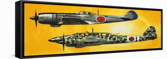 Into the Blue: Japanese Aircraft of World War II-Wilf Hardy-Framed Stretched Canvas
