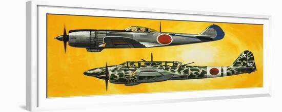 Into the Blue: Japanese Aircraft of World War II-Wilf Hardy-Framed Giclee Print