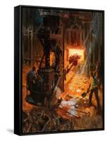 Into the Mouth of Hell (Oil on Board)-Terence Cuneo-Framed Stretched Canvas