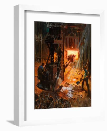 Into the Mouth of Hell (Oil on Board)-Terence Cuneo-Framed Giclee Print