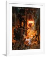 Into the Mouth of Hell (Oil on Board)-Terence Cuneo-Framed Giclee Print