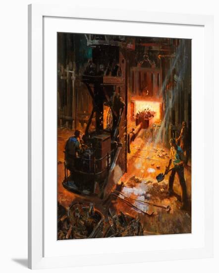 Into the Mouth of Hell (Oil on Board)-Terence Cuneo-Framed Giclee Print