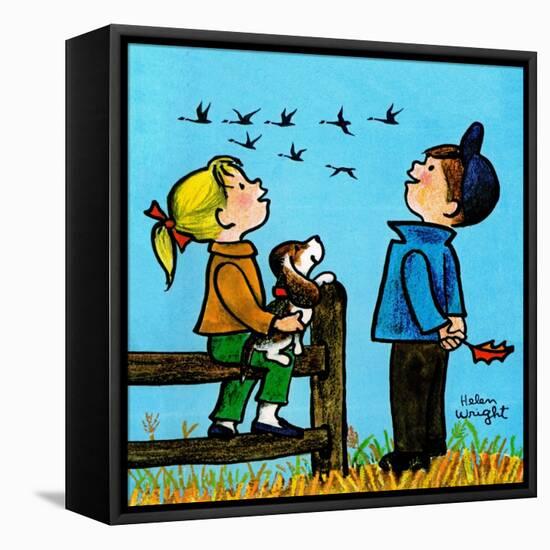 Into the Wild Blue Yonder - Jack & Jill-Helen Wright-Framed Stretched Canvas