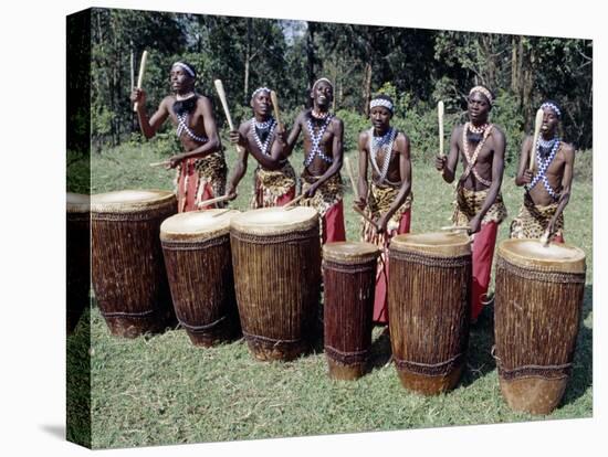 Intore Drummer Plays at Butare,In the Days of Monarchy in Rwanda-Nigel Pavitt-Stretched Canvas