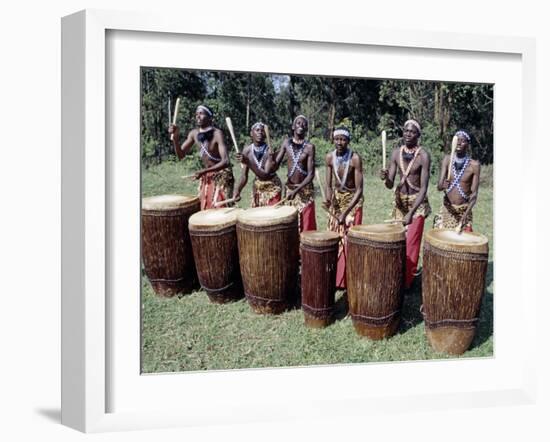 Intore Drummer Plays at Butare,In the Days of Monarchy in Rwanda-Nigel Pavitt-Framed Photographic Print