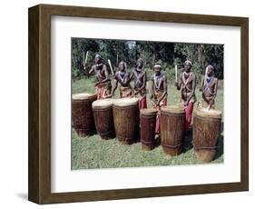 Intore Drummer Plays at Butare,In the Days of Monarchy in Rwanda-Nigel Pavitt-Framed Photographic Print