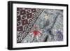 Intricate Batik Wax Resist Floral Pattern on Traditional Javanese Sarong-Annie Owen-Framed Photographic Print