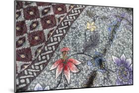 Intricate Batik Wax Resist Floral Pattern on Traditional Javanese Sarong-Annie Owen-Mounted Photographic Print