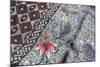 Intricate Batik Wax Resist Floral Pattern on Traditional Javanese Sarong-Annie Owen-Mounted Photographic Print