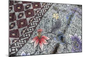 Intricate Batik Wax Resist Floral Pattern on Traditional Javanese Sarong-Annie Owen-Mounted Photographic Print