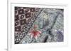 Intricate Batik Wax Resist Floral Pattern on Traditional Javanese Sarong-Annie Owen-Framed Photographic Print