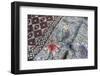 Intricate Batik Wax Resist Floral Pattern on Traditional Javanese Sarong-Annie Owen-Framed Photographic Print