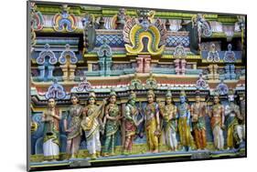 Intricate Carving Work on the Gopuram of a Temple, Tamil Nadu, India, Asia-Balan Madhavan-Mounted Photographic Print