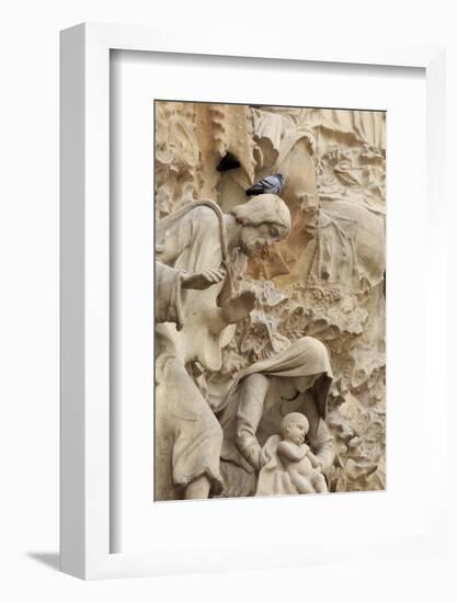 Intricate Carvings on the Nativity Facade of the Sagrada Familia in the Heart of Barcelona, Spain-Paul Dymond-Framed Photographic Print