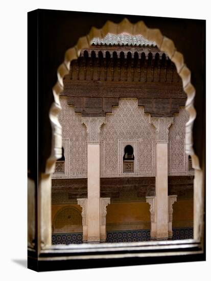 Intricate Islamic Design at Medersa Ben Youssef-Simon Montgomery-Stretched Canvas