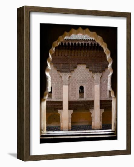 Intricate Islamic Design at Medersa Ben Youssef-Simon Montgomery-Framed Photographic Print