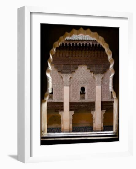 Intricate Islamic Design at Medersa Ben Youssef-Simon Montgomery-Framed Photographic Print