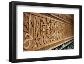 Intricate Islamic Design at Medersa Ben Youssef-Simon Montgomery-Framed Premium Photographic Print