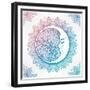 Intricate Ornate Bohemian Crescent Moon with Stars and Mandala . Isolated Vector Illustration. Tatt-Katja Gerasimova-Framed Premium Giclee Print