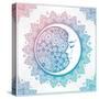 Intricate Ornate Bohemian Crescent Moon with Stars and Mandala . Isolated Vector Illustration. Tatt-Katja Gerasimova-Stretched Canvas