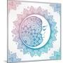 Intricate Ornate Bohemian Crescent Moon with Stars and Mandala . Isolated Vector Illustration. Tatt-Katja Gerasimova-Mounted Art Print