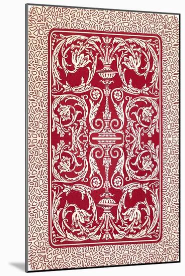 Intricate Pattern in Red and White-null-Mounted Art Print