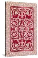 Intricate Pattern in Red and White-null-Stretched Canvas