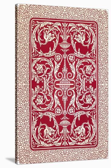 Intricate Pattern in Red and White-null-Stretched Canvas